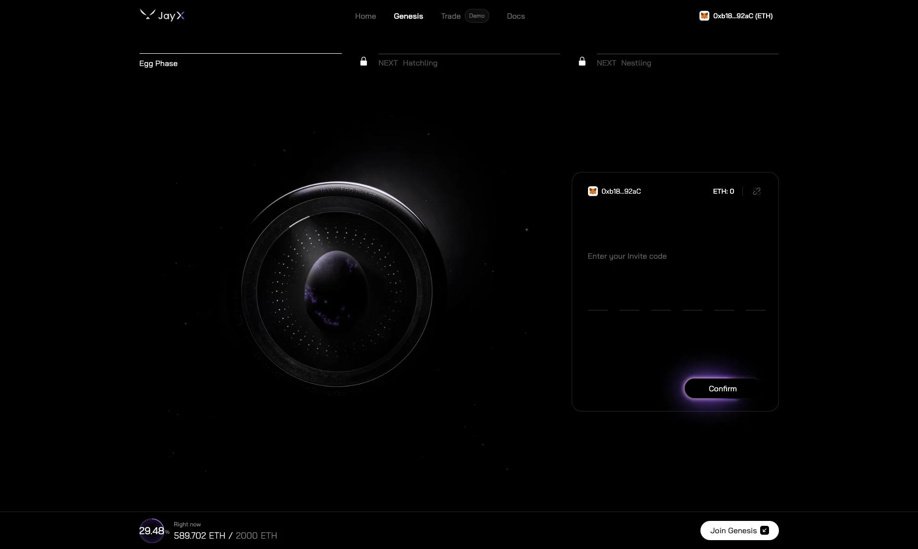 Genesis invite page