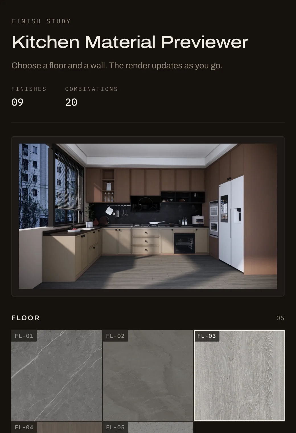 On a narrow screen the sheet stacks — title block and render take the top